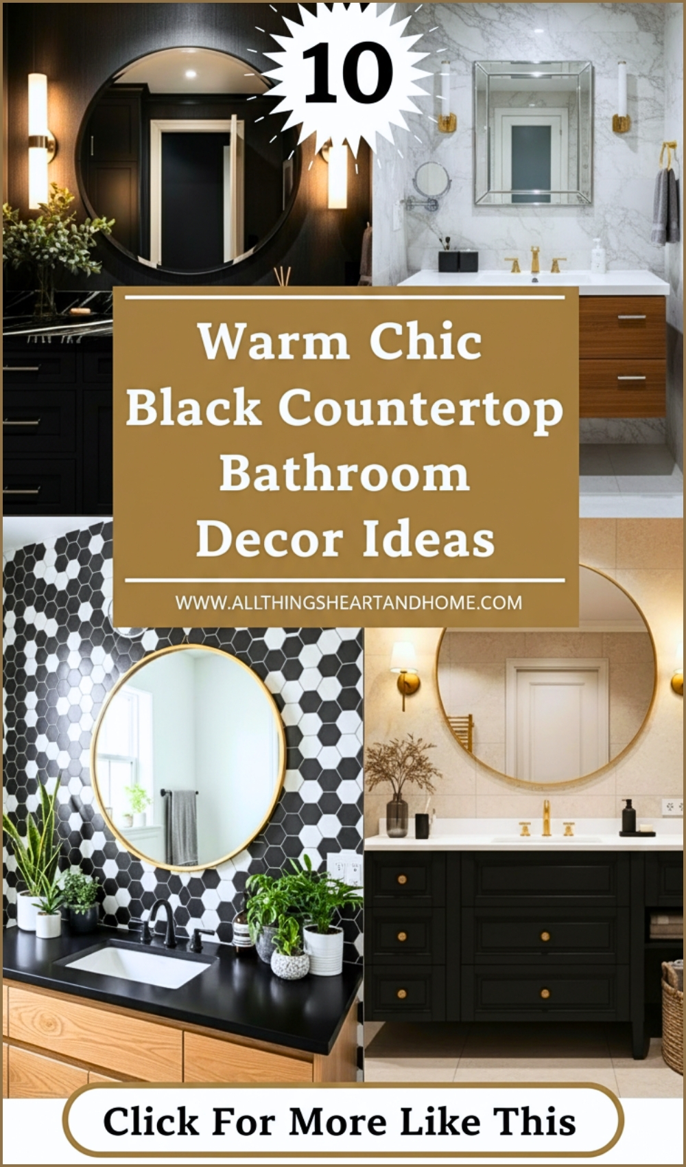 Warm Chic Black Countertop Bathroom Decor Ideas