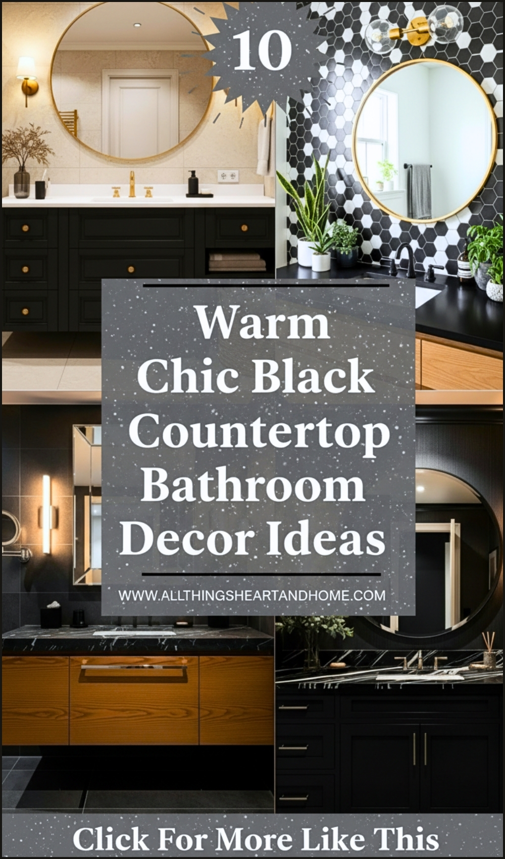 Warm Chic Black Countertop Bathroom Decor Ideas