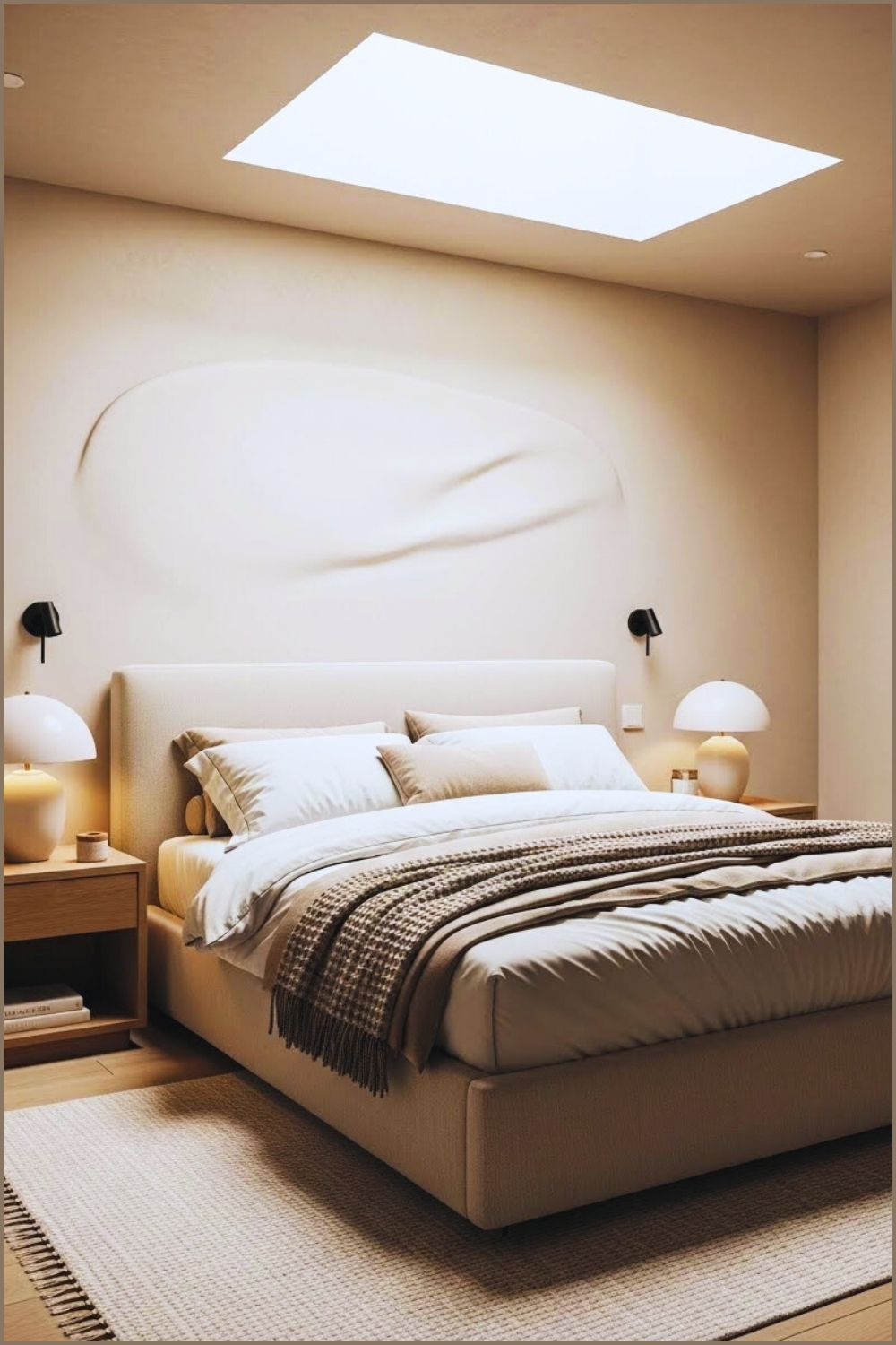 Warm Minimalist Bedroom Interior With Soft Neutral Tones