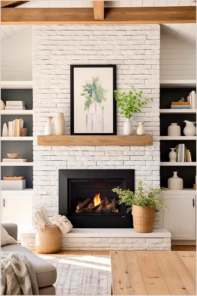 27 Painted Brick Fireplace Ideas to Transform Your Living Room