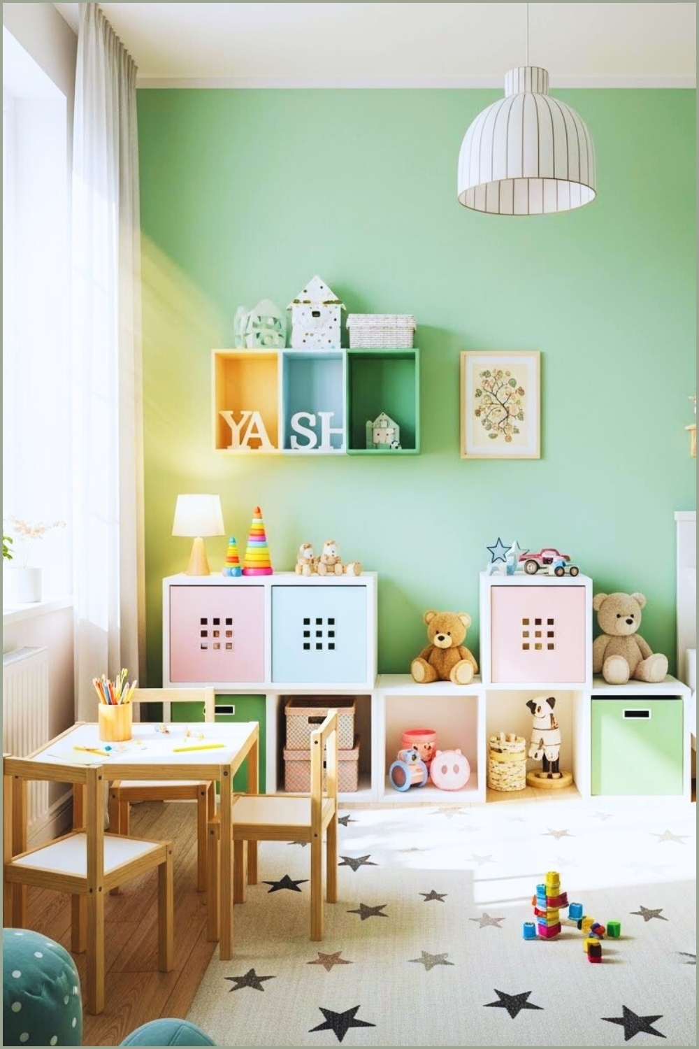 A Bright Children S Playroom And Bedroom Corner With Mint