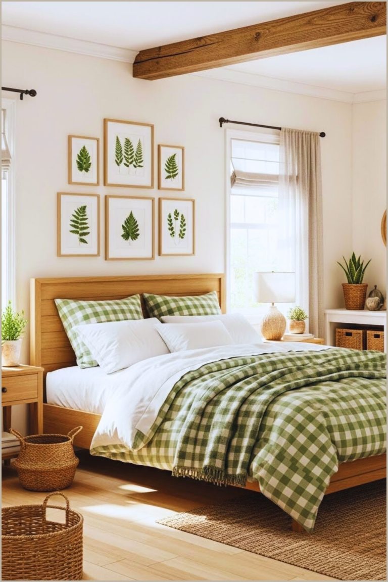 A Bright Cozy Cottage Style Bedroom With A Natural Farmhouse Feel