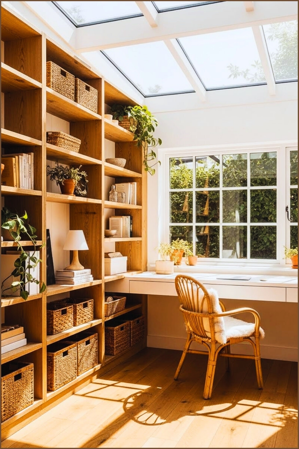 A Bright Natural-light Home Office With Full Glass Roof