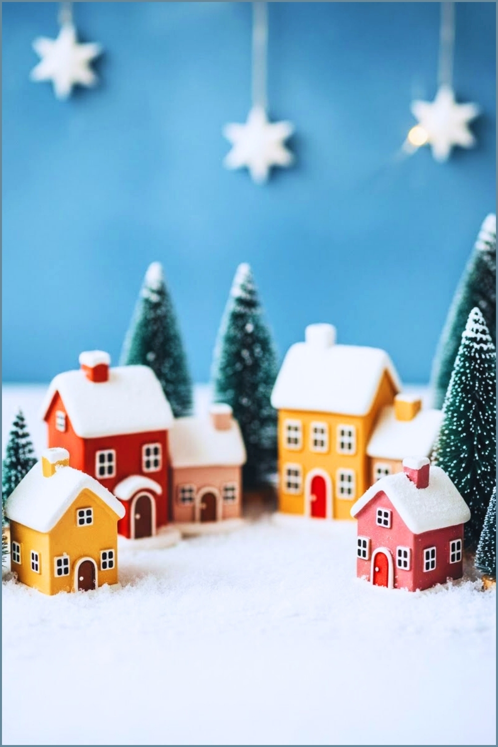 A Charming Miniature Winter Village Scene Featuring