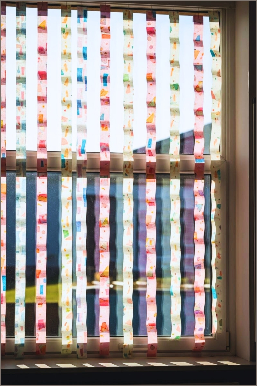 A Classroom Window Decorated With Long