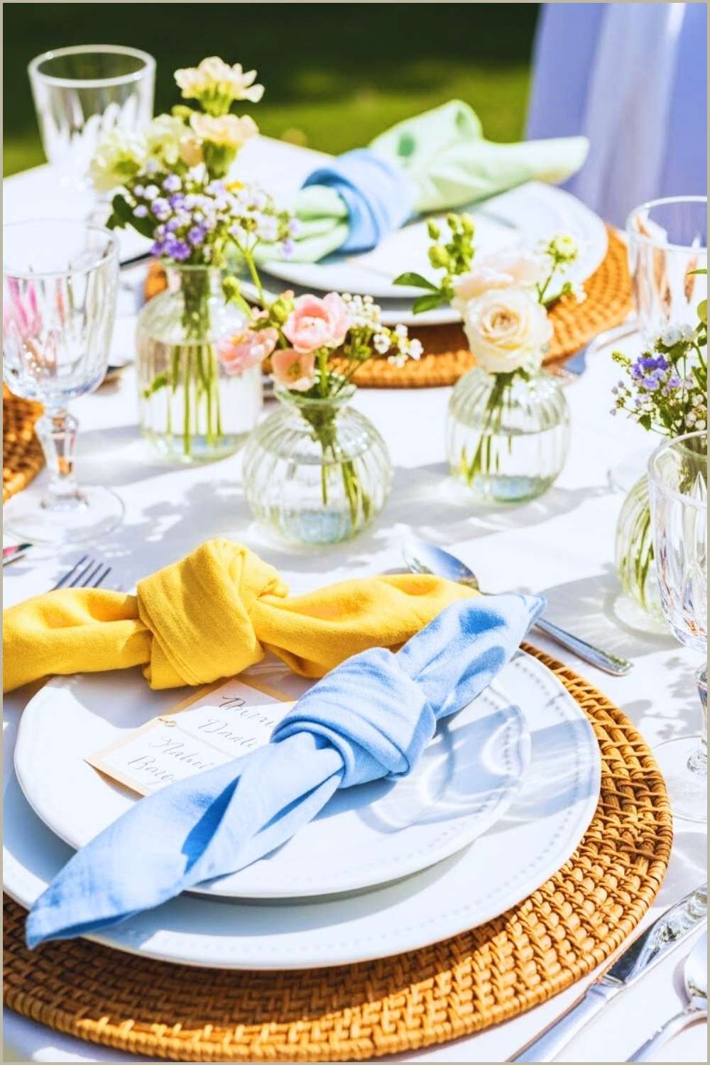 A Close Up Of An Outdoor Garden Table Setting