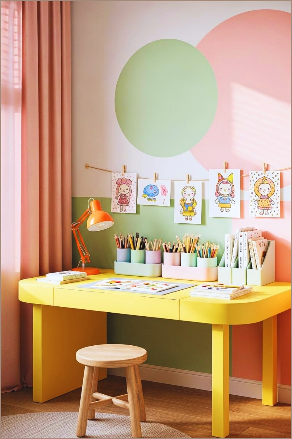 A Colorful Diy Craft Corner In A Children S Bedroom Featuring