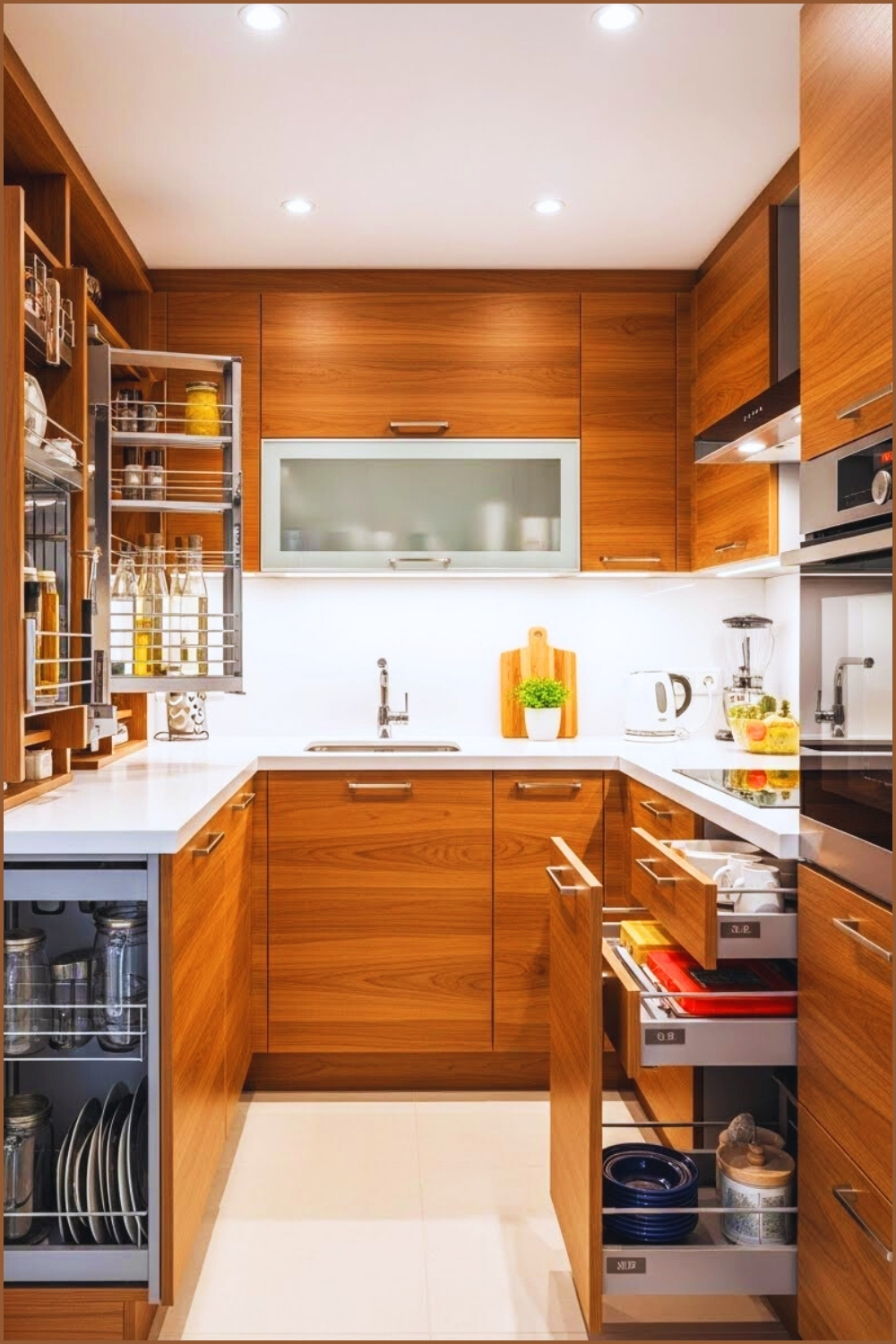 A Compact U-shaped Kitchen Featuring Efficient