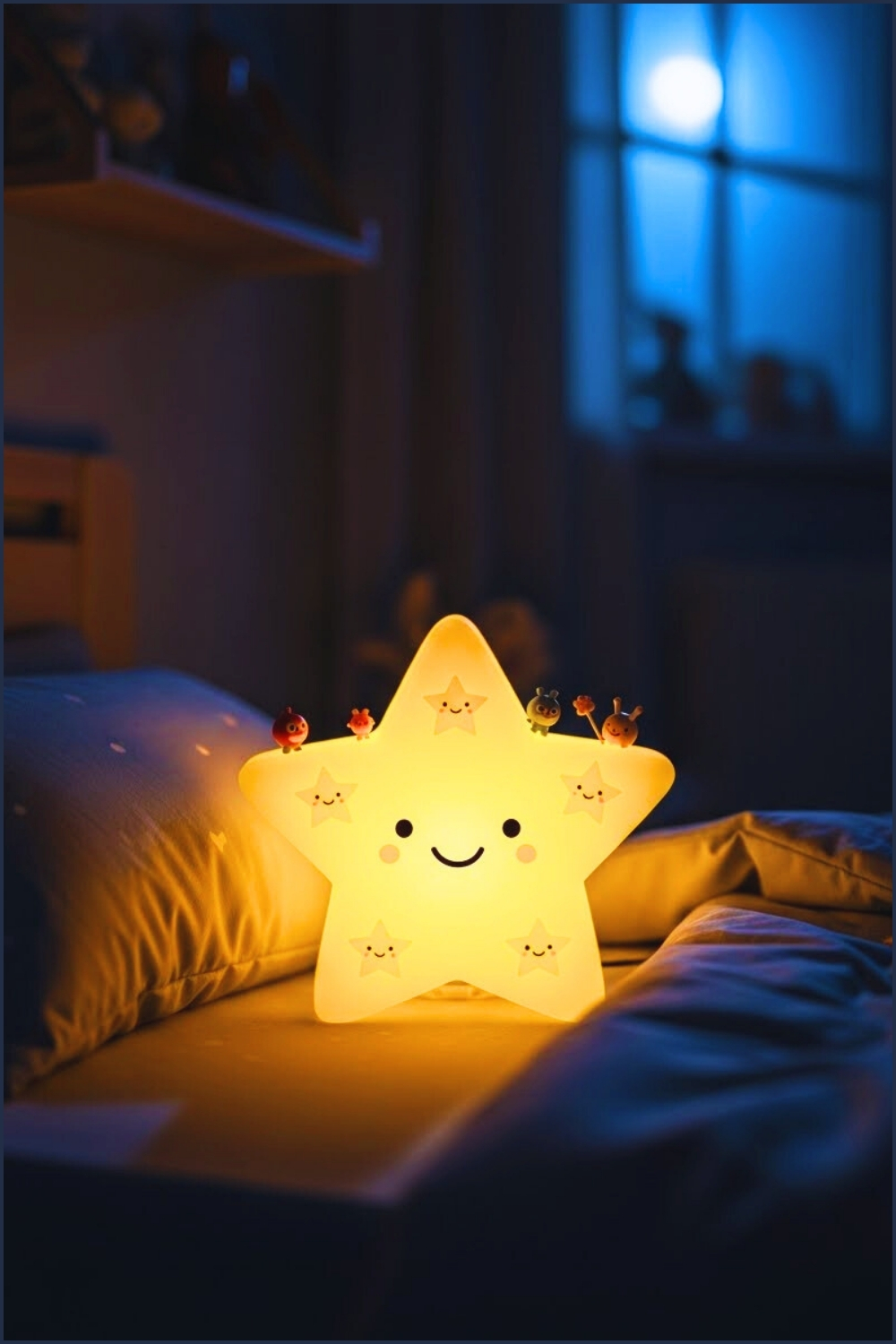 A Cozy Children S Bedroom At Night With A Warm