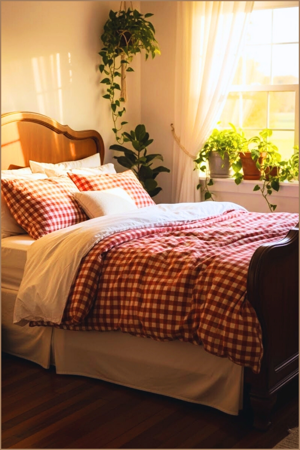 A Cozy Countryside Bedroom Bathed In Warm Golden Sunlight