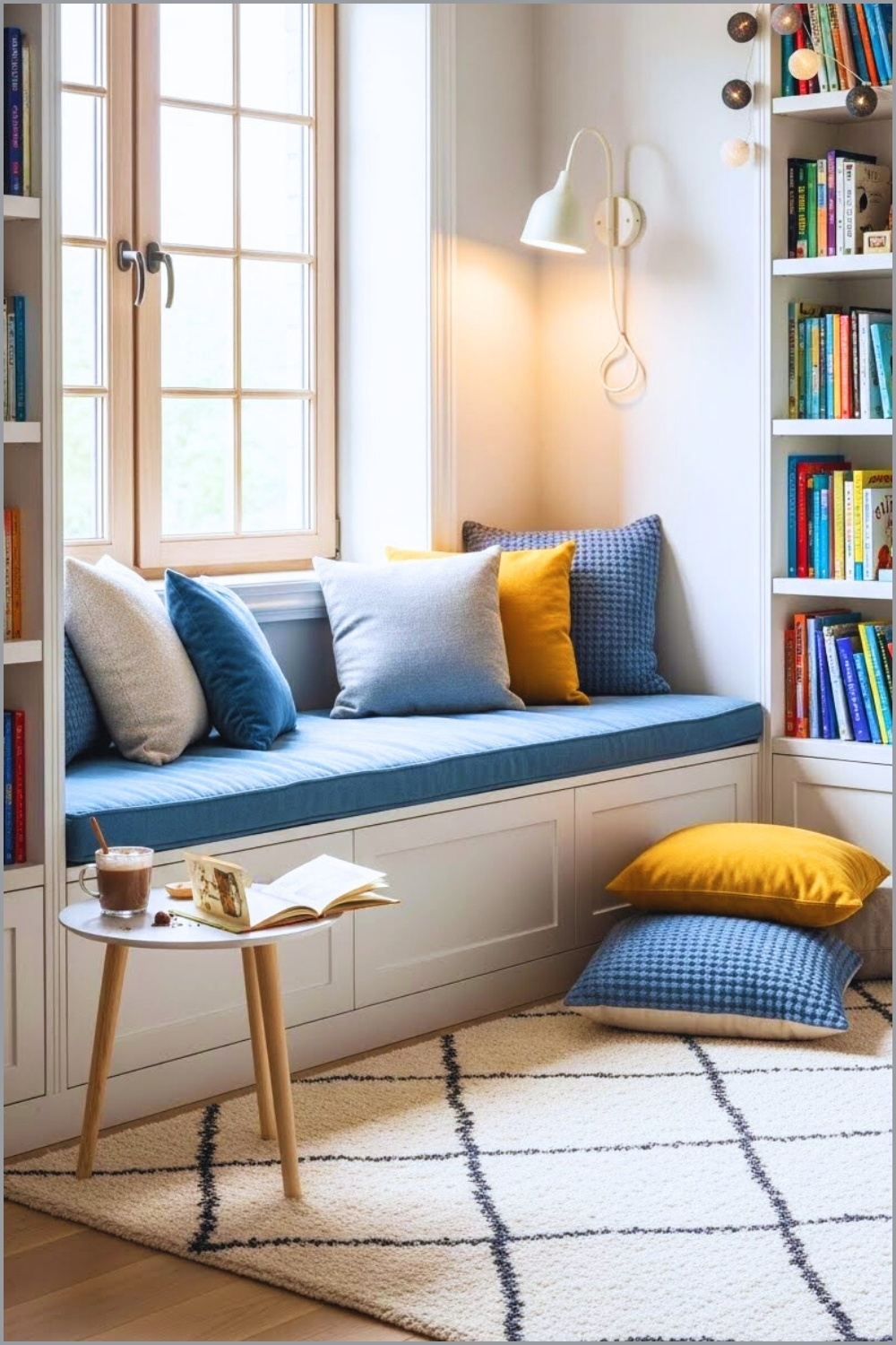 A Cozy Kids Reading Corner With Built-in Window Bench