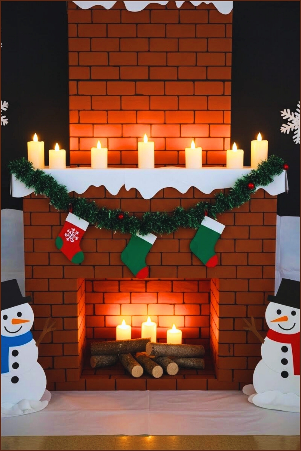 A Cozy Winter Themed Classroom Fireplace Display