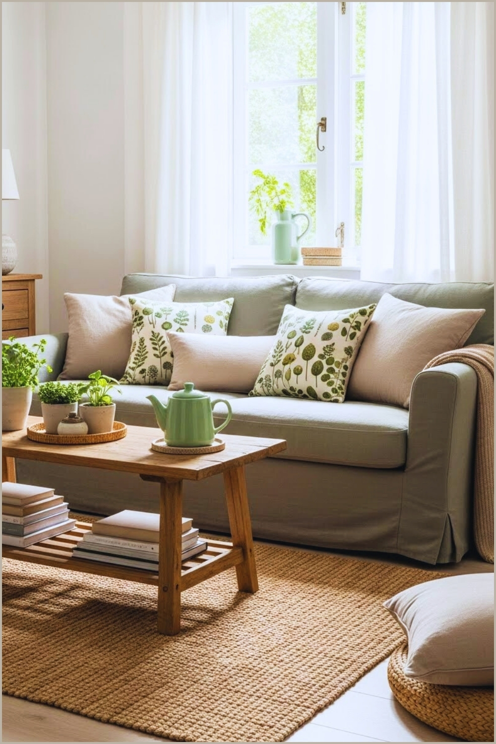 A Fresh Cottagecore Living Room Bathed In Soft Natural Daylight
