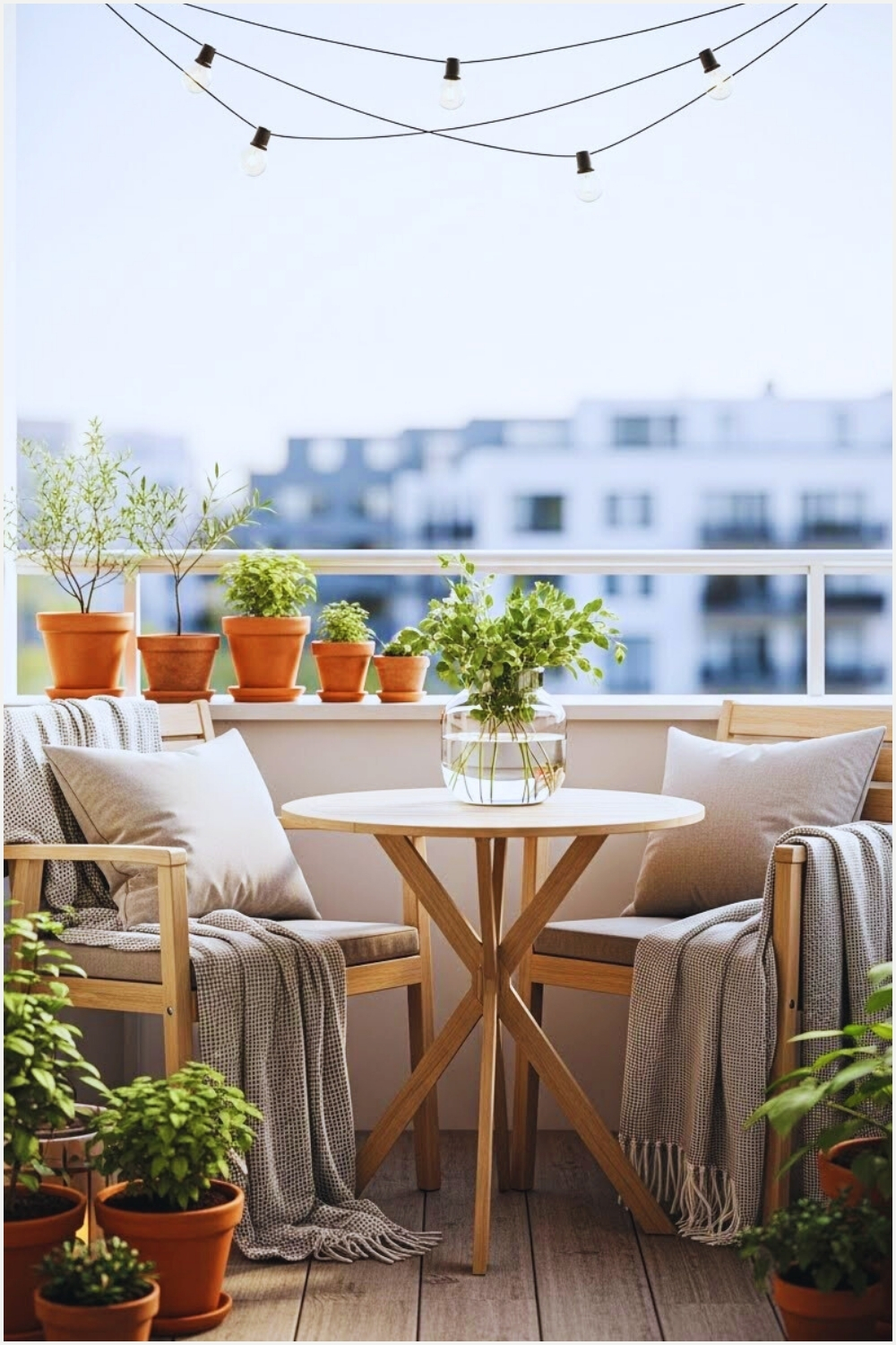 A Minimalist Scandinavian Inspired Balcony With Light