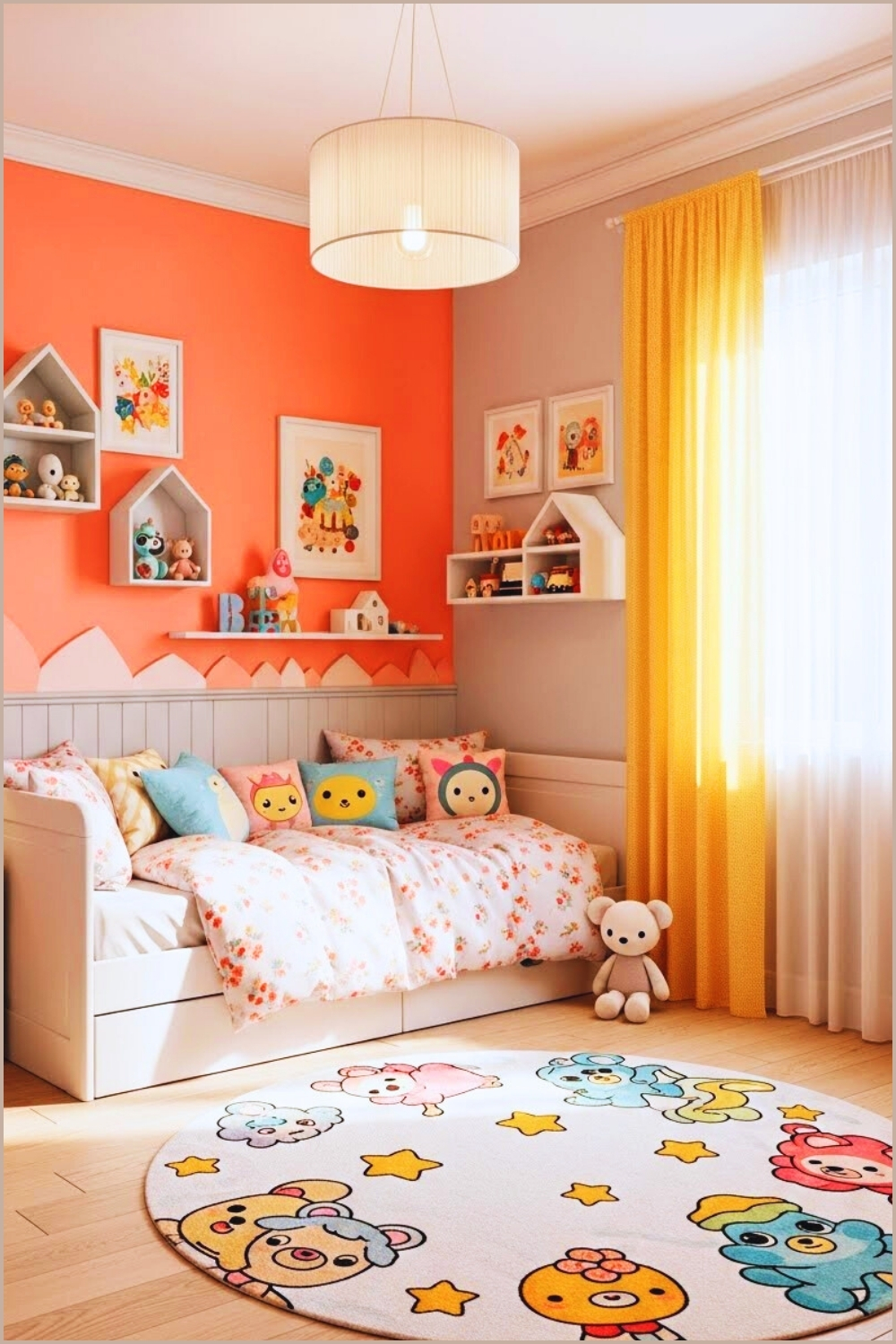 A Playful Children’s Bedroom With Bright Pastel Walls