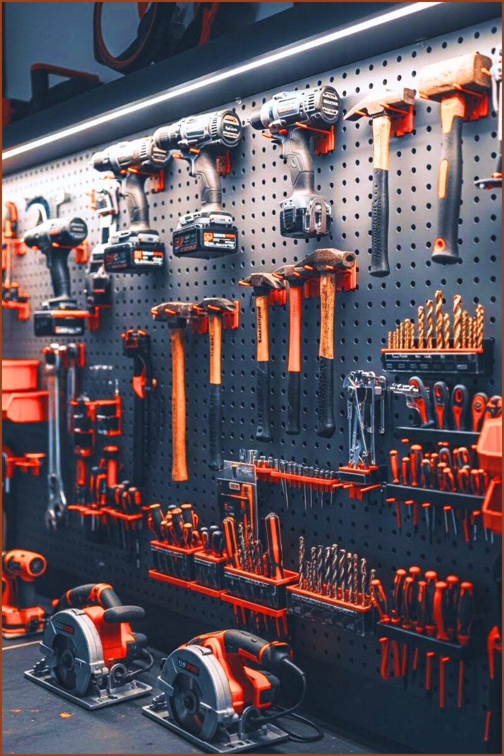 A Professional Garage Pegboard Wall Filled With Neatly