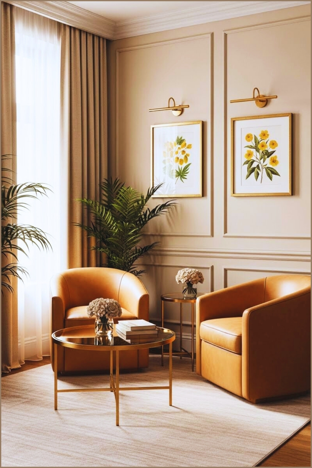A Refined Art Deco Inspired Sitting Nook With Two Curved