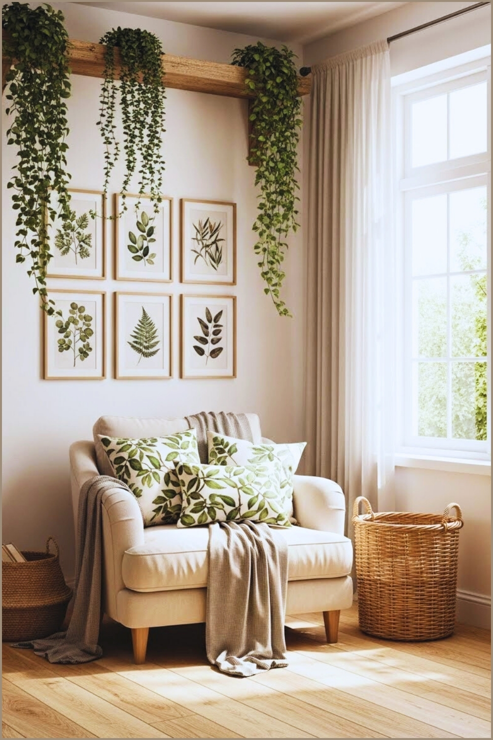 A Serene Botanical Cottagecore Reading Corner Flooded