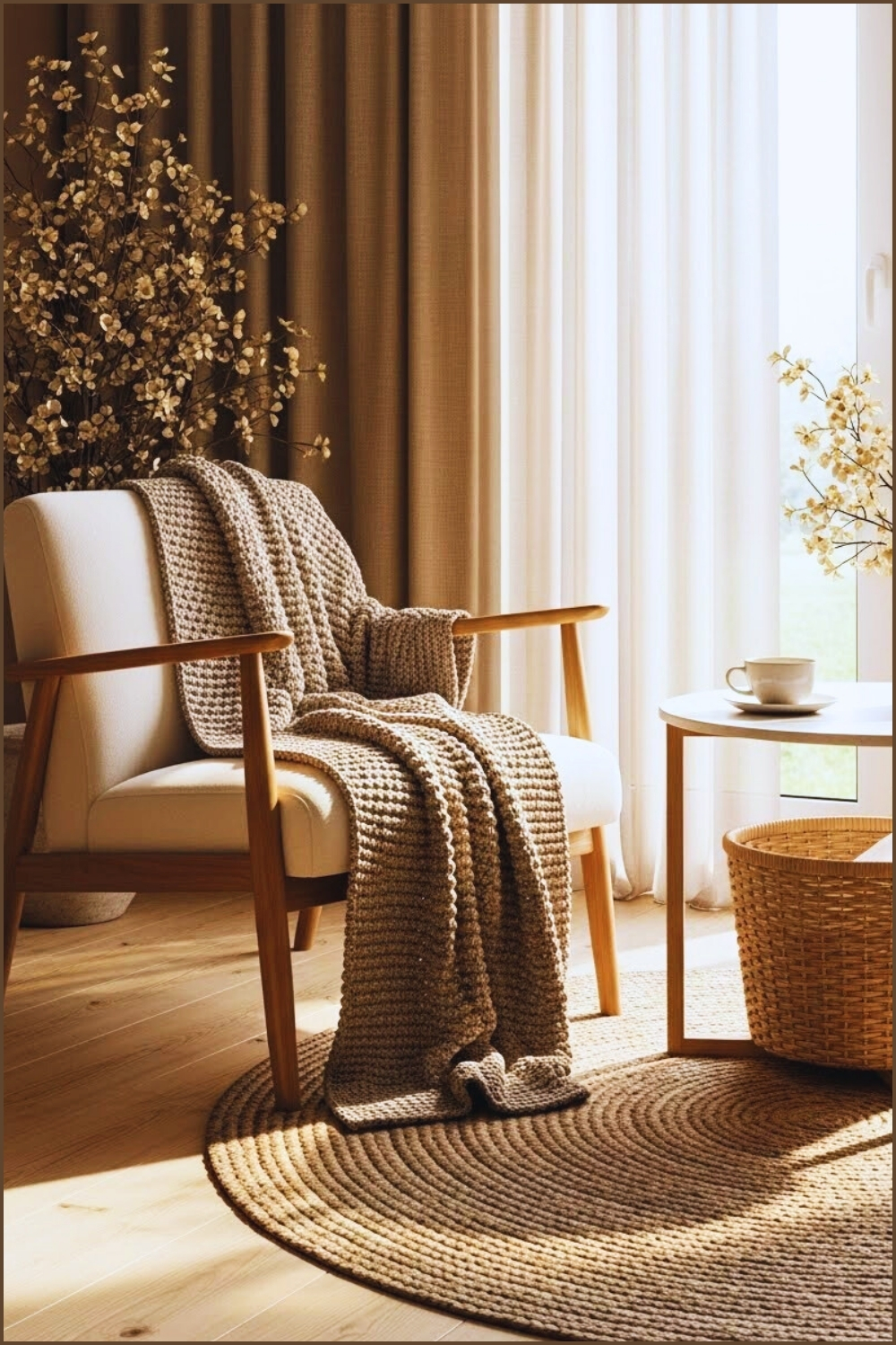 A Serene Cottagecore Reading Nook Bathed In Warm