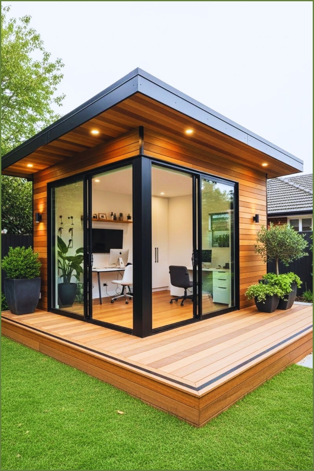A Sleek Modern Backyard Office Studio With Clean Minimalist