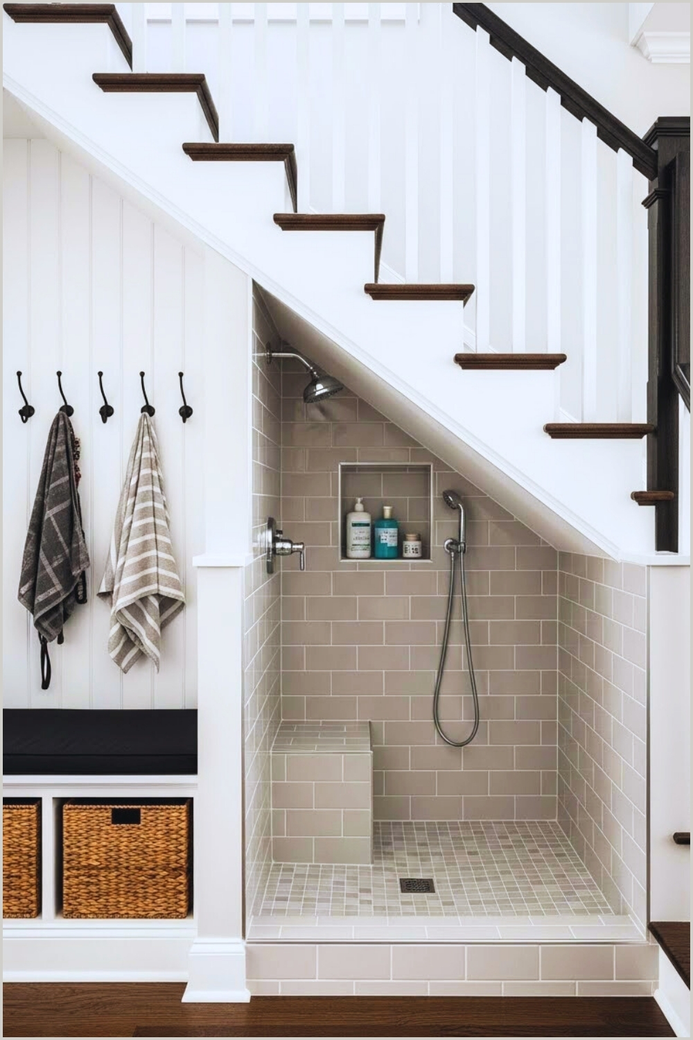 A Thoughtfully Designed Under Stairs Pet Wash Station