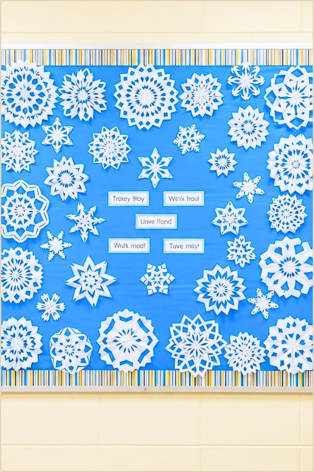 A Winter Themed Classroom Bulletin Board Covered