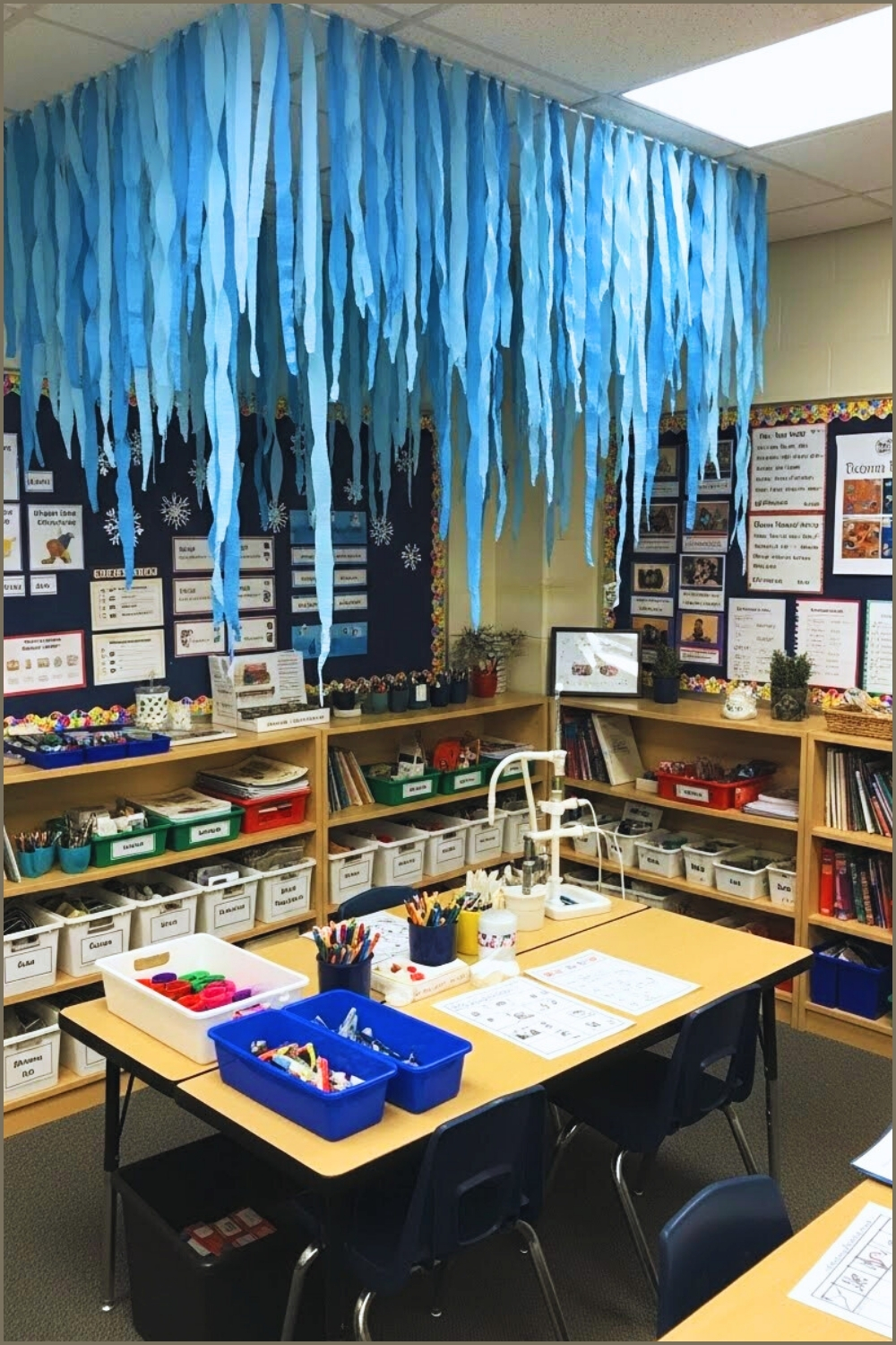 A Winter Themed Classroom Learning Corner Decorated