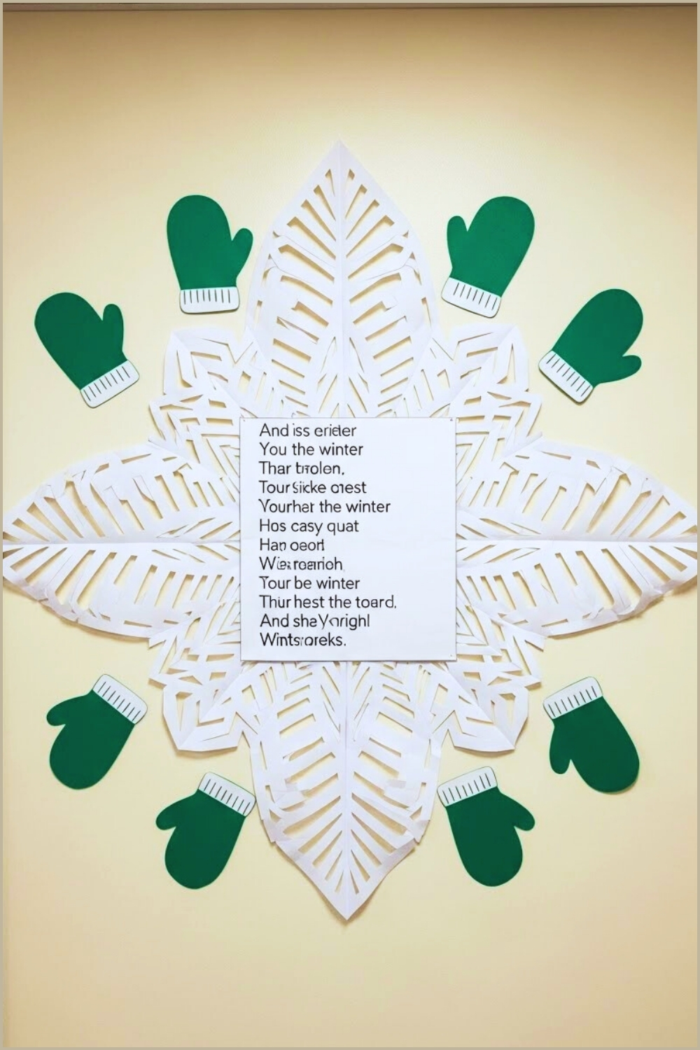 A Winter Themed Classroom Wall Display Featuring