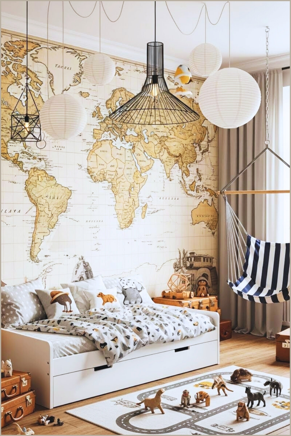Adventure Themed Kids Bedroom Interior Whimsical