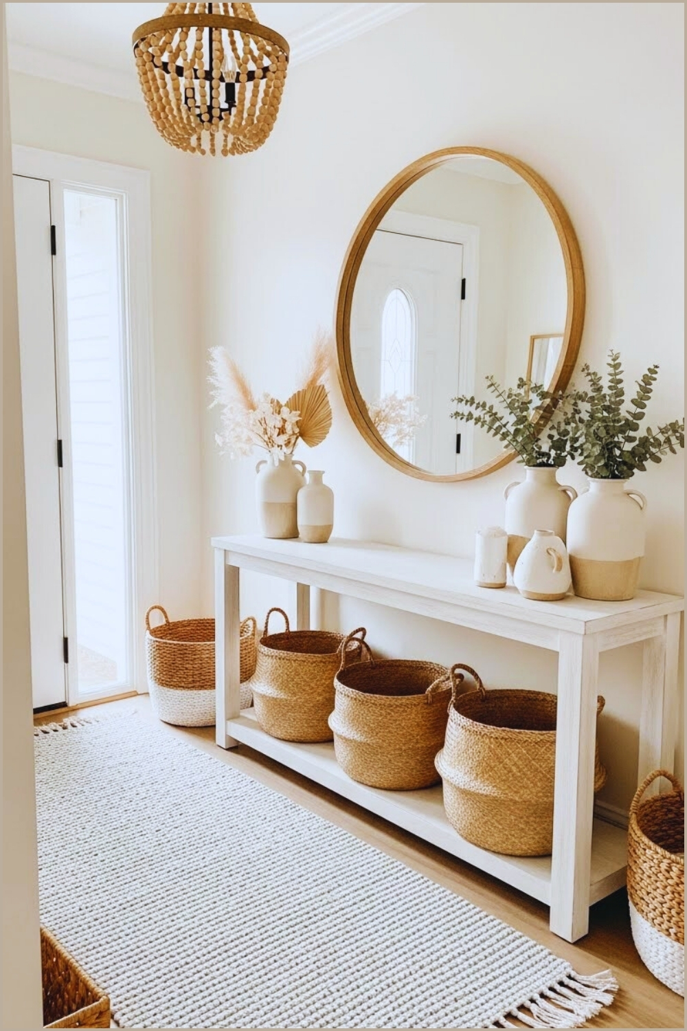 Airy Neutral Farmhouse Entryway Soft Cream