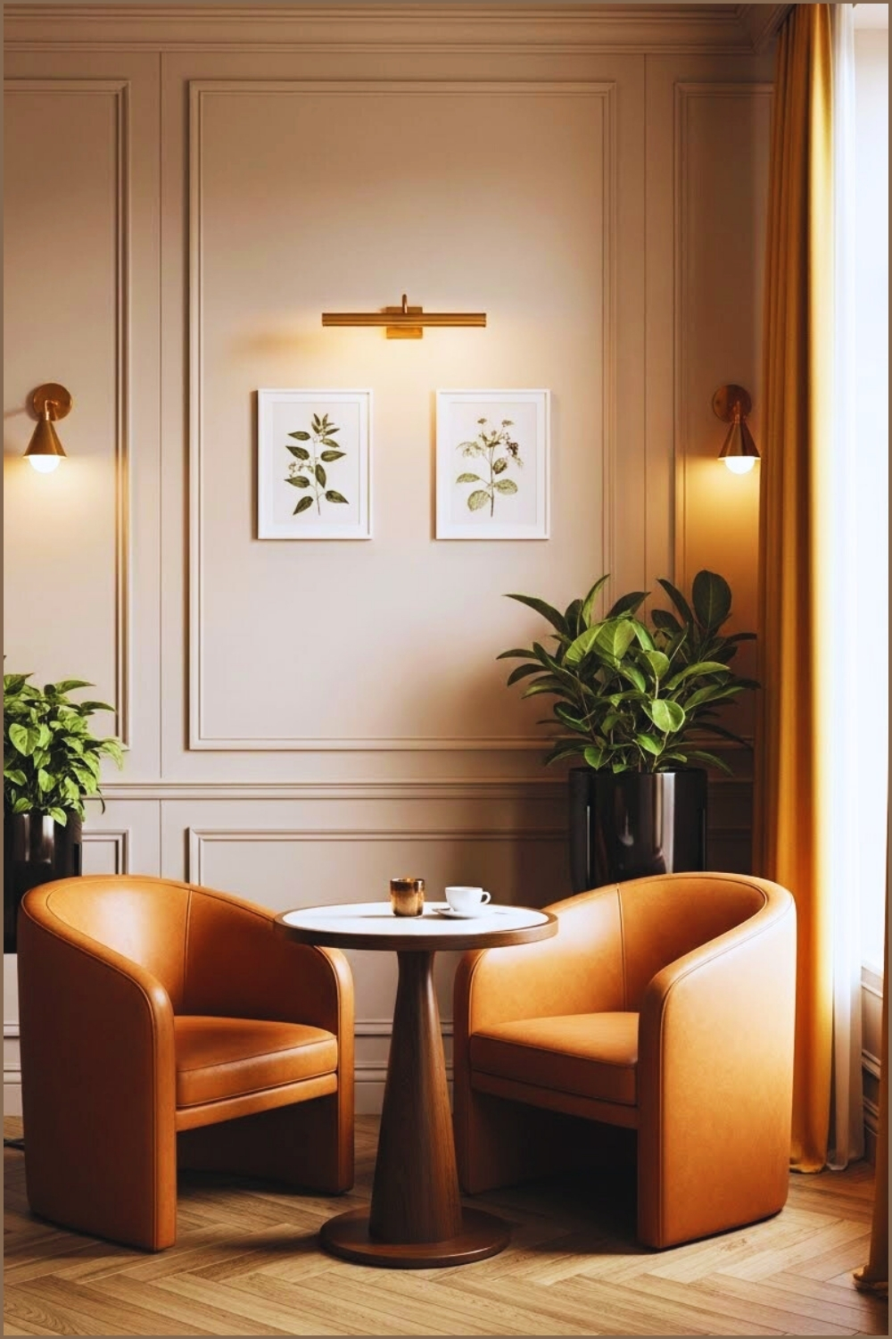 An Elegant Art Deco Inspired Coffee Corner With Two Curved