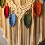 Artistic Boho Macrame Curtain Hanging On Wall
