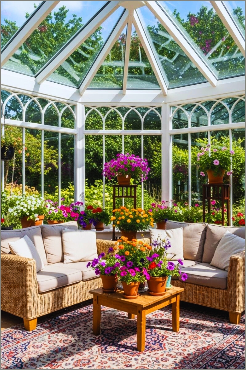 Beautiful Sunroom With Glass Ceiling And Glass Walls
