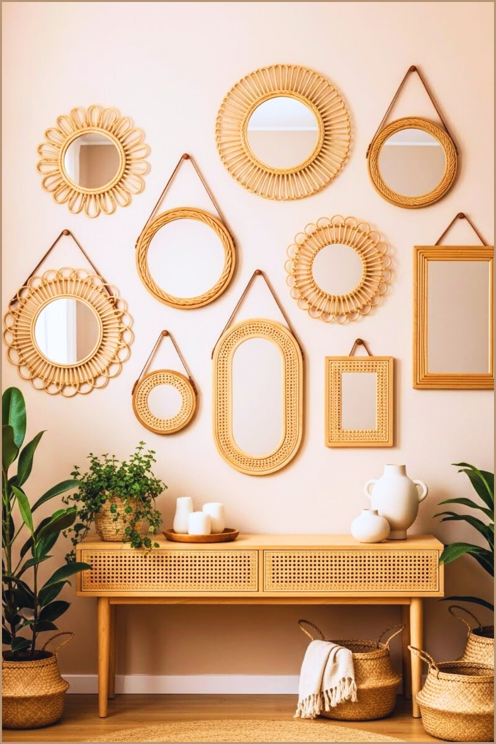 Boho Gallery Wall Featuring A Curated Arrangement Of Various Wall
