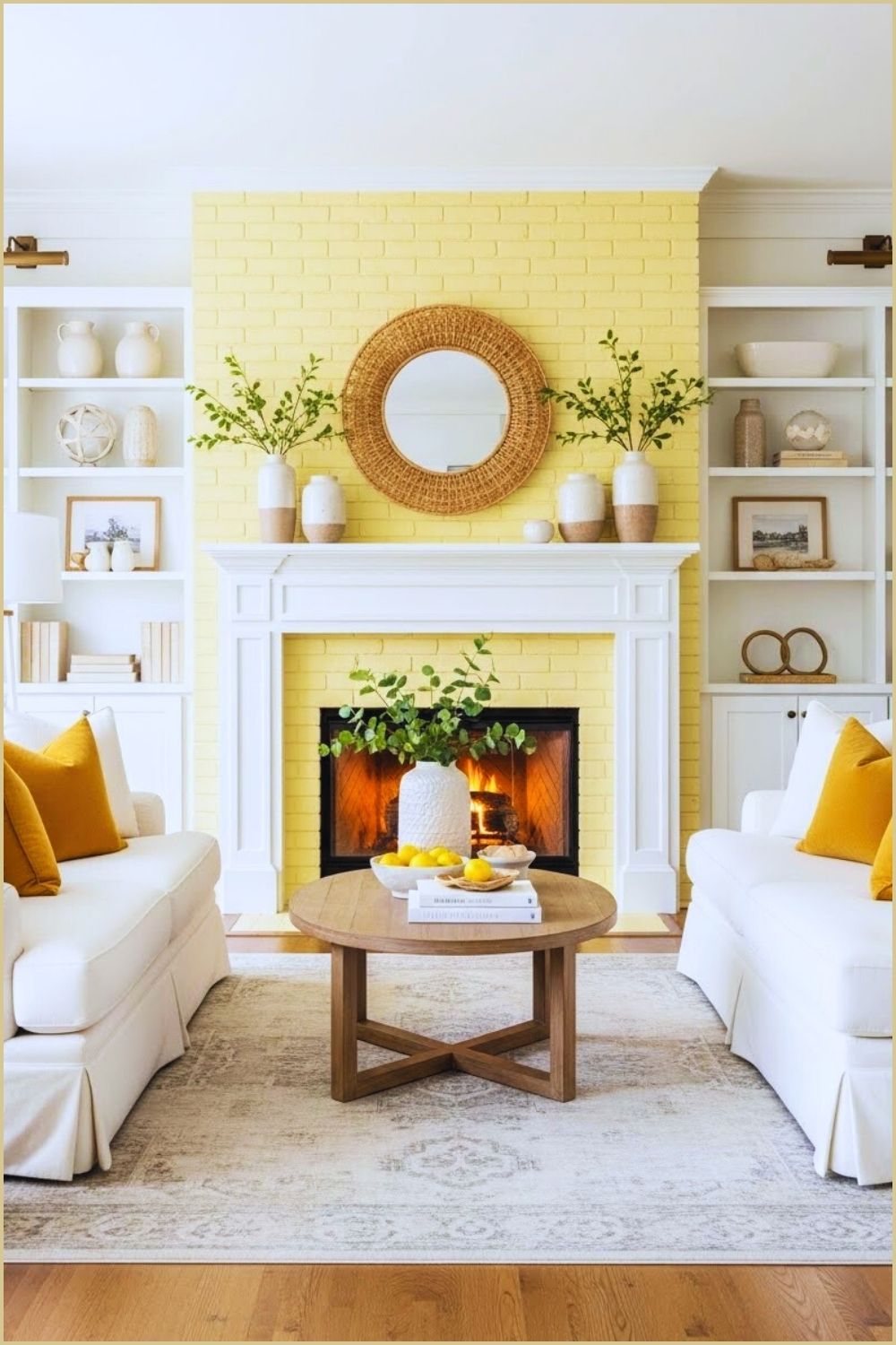 Bright Cheerful Living Room With A Sunny Yellow Painted