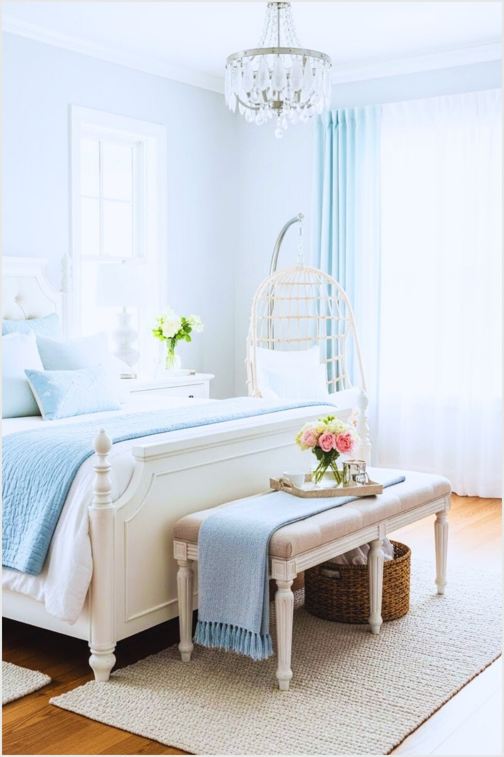 Bright Coastal Inspired Bedroom Interior Soft