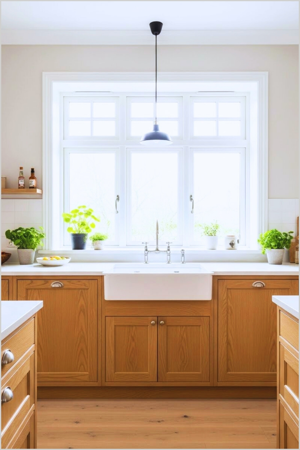 Bright Scandinavian Kitchen Interior Light Oak Wood