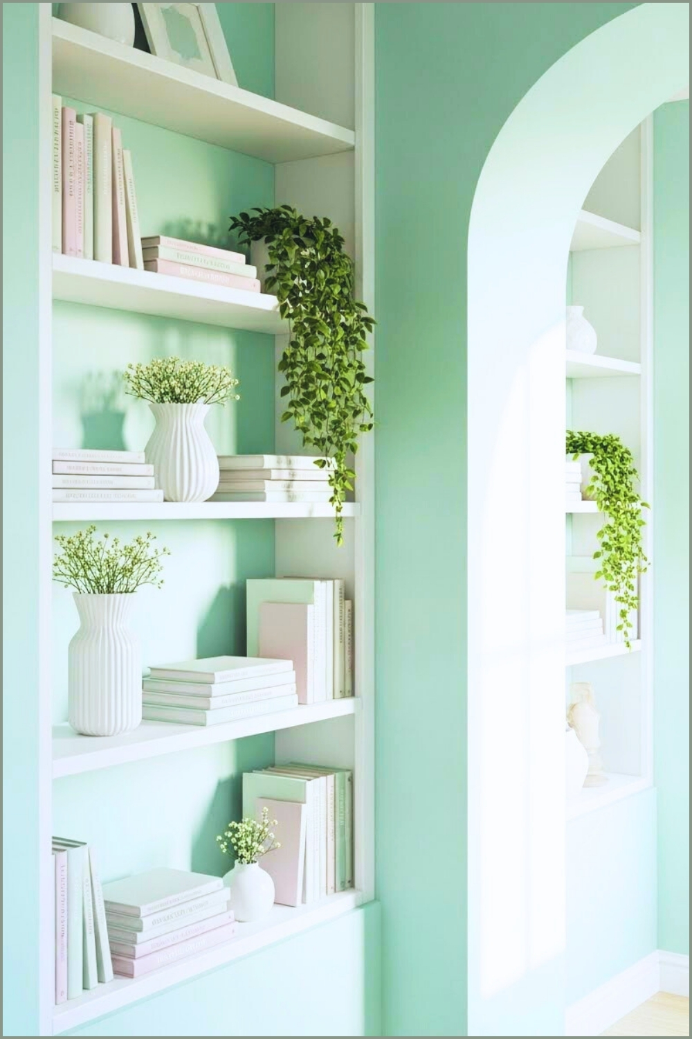 Bright Spring Hallway With Soft Mint Green Walls