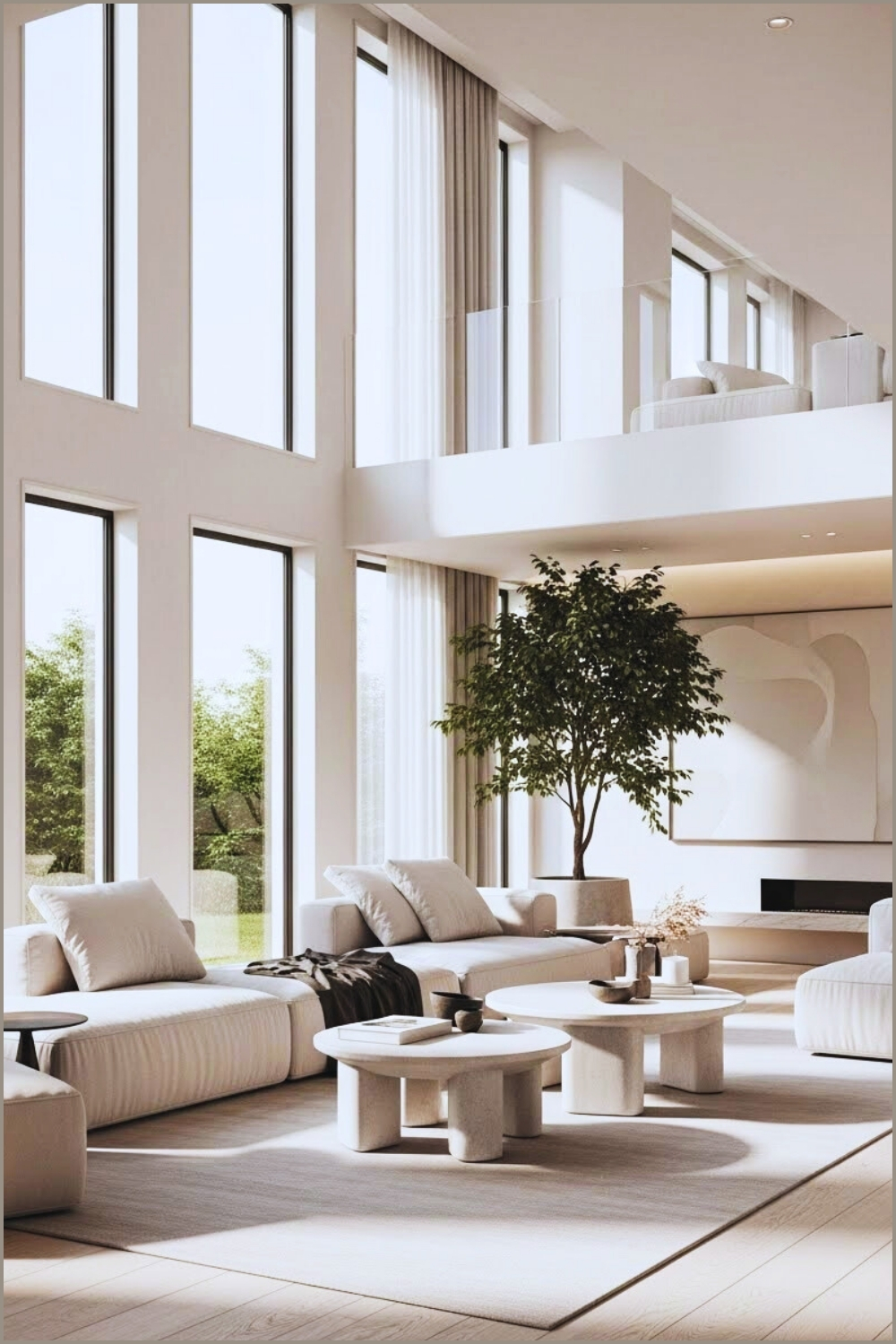 Calming Minimalist Modern Living Room Interior