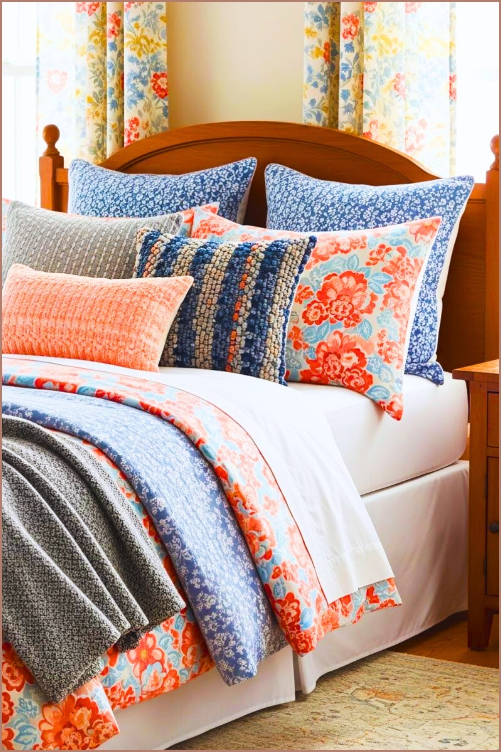 Charming Cozy Bedroom With A Classic Wooden Bed Frame