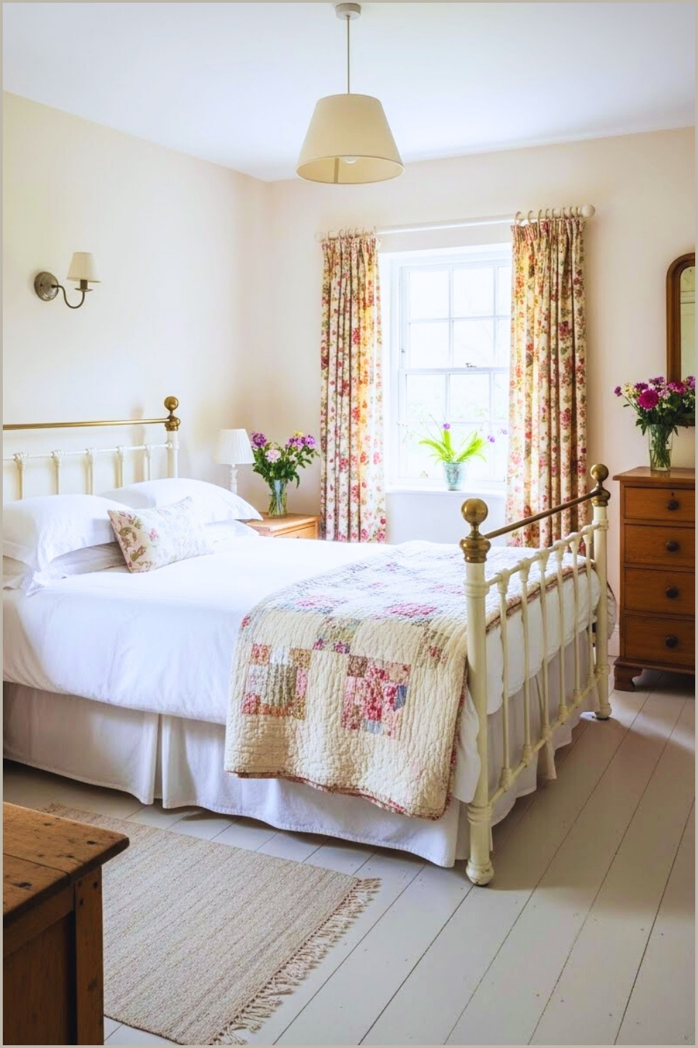 Charming English Cottage Bedroom Vintage Brass