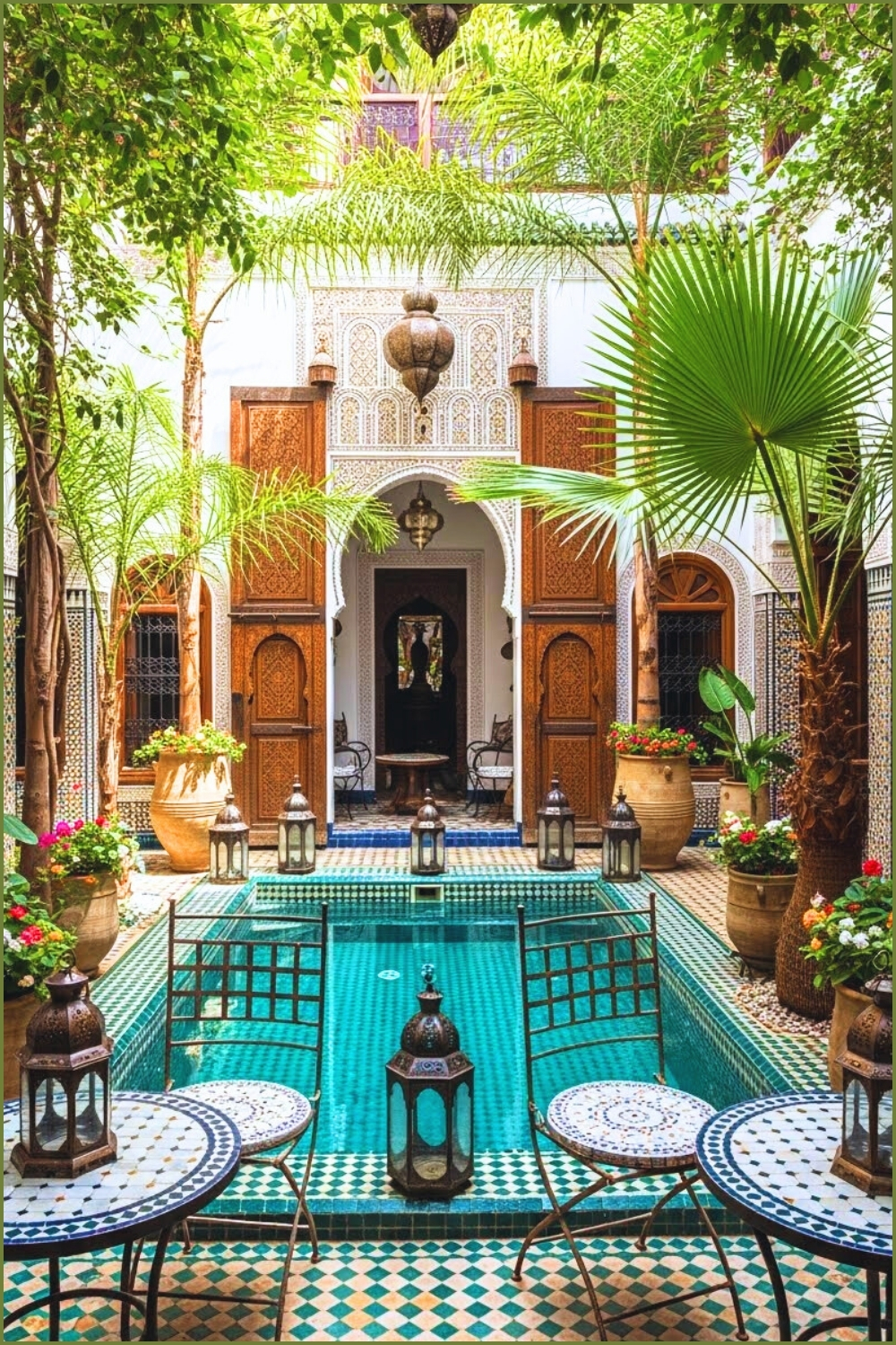 Charming Moroccan Courtyard With Tiled Plunge Pool