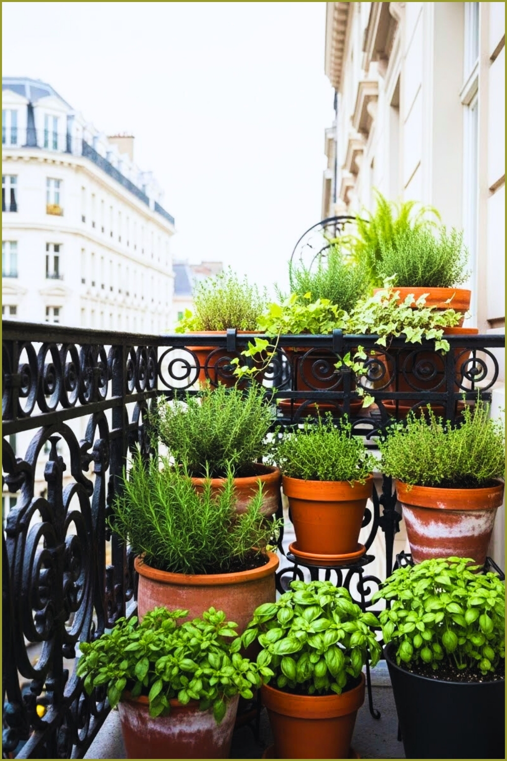Classic European Balcony With Wrought Iron Railing