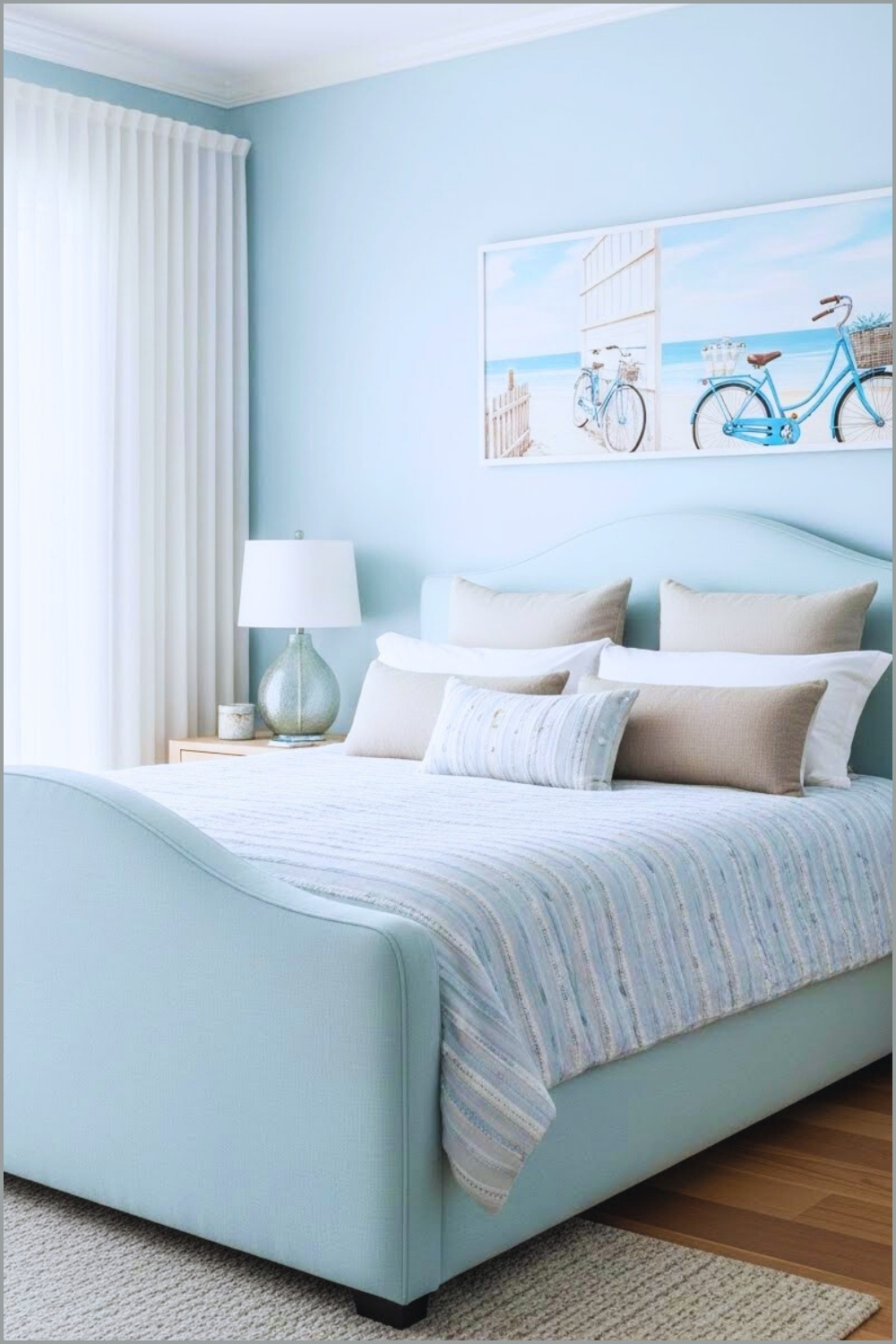 Coastal Cottage Bedroom Interior Soft Pastel