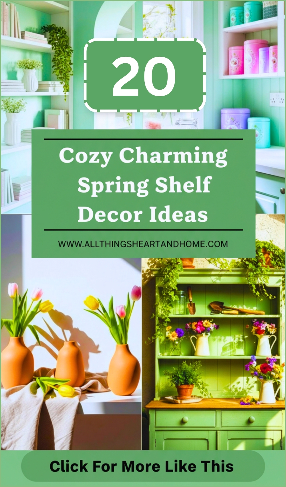 Cozy Charming Spring Shelf Decor Ideas