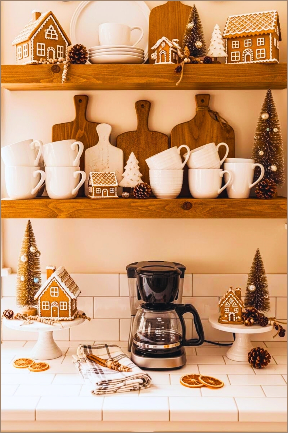 Cozy Christmas Farmhouse Coffee Bar With Neutral Holiday Decor