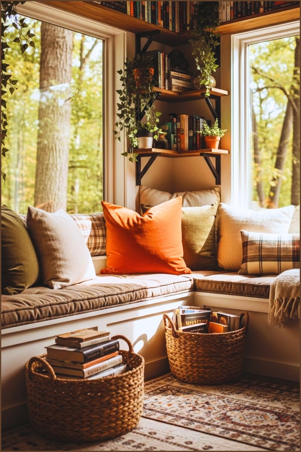 Cozy Corner Reading Nook Under Window Built In White