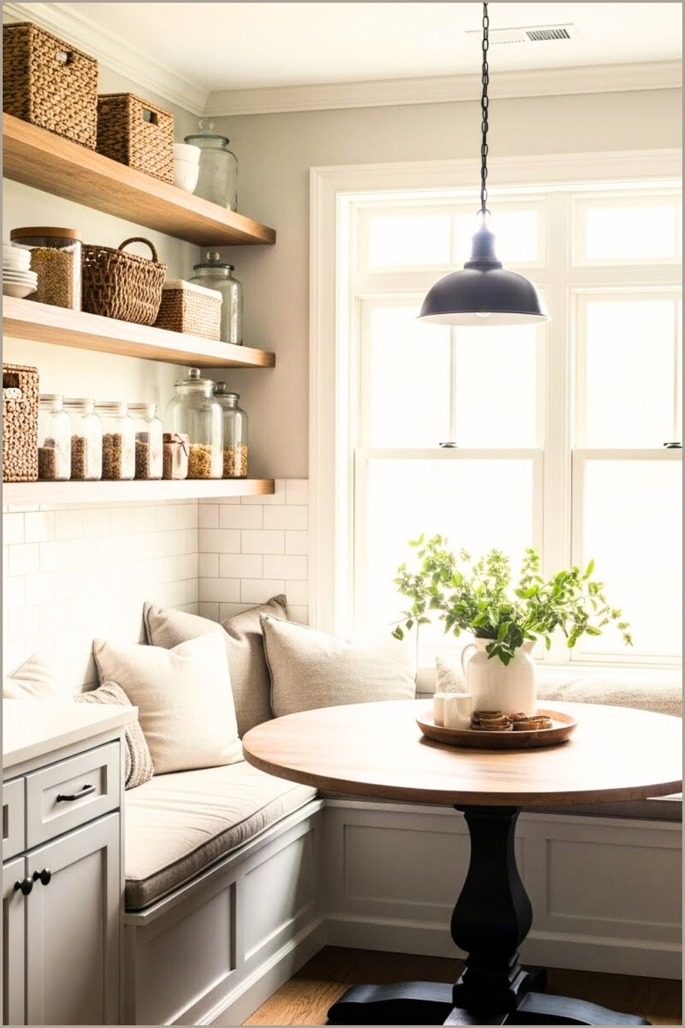 Cozy Cottage Style Kitchen Nook Built In Bench Seating