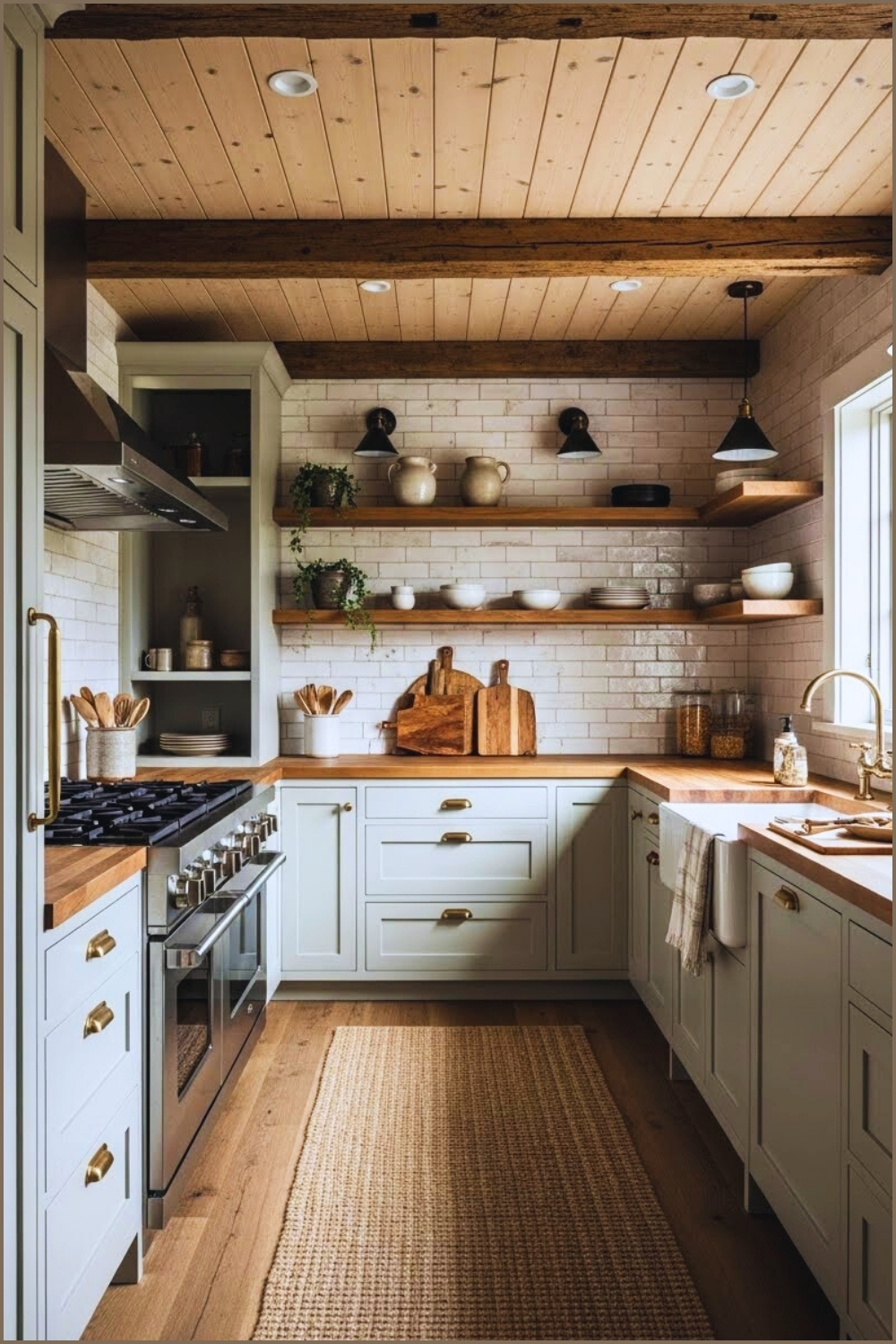 Rustic Modern Kitchen Interior With Layered Textures