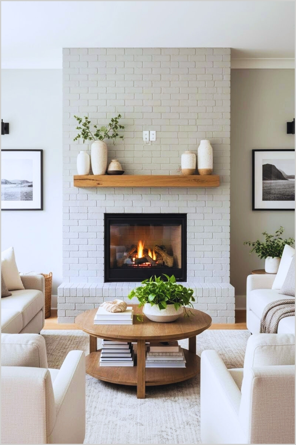 Cozy Modern Farmhouse Living Room With A Soft Gray